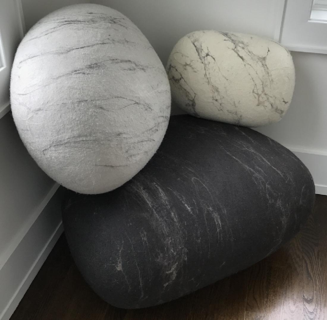 3 Artisan Made Felted Merino Wool Stone Pillows (1 of 5)