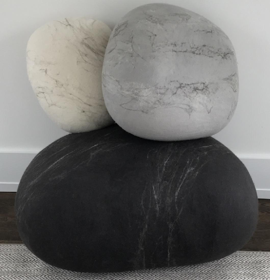 3 Artisan Made Felted Merino Wool Stone Pillows (1 of 7)