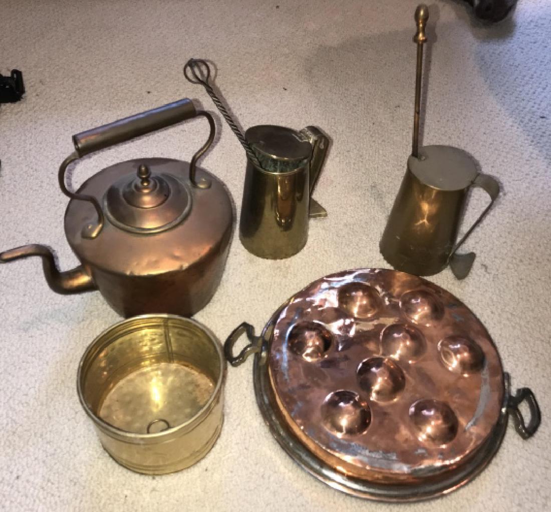 Collection of Antique Brass & Copper Kitchen Items (1 of 3)