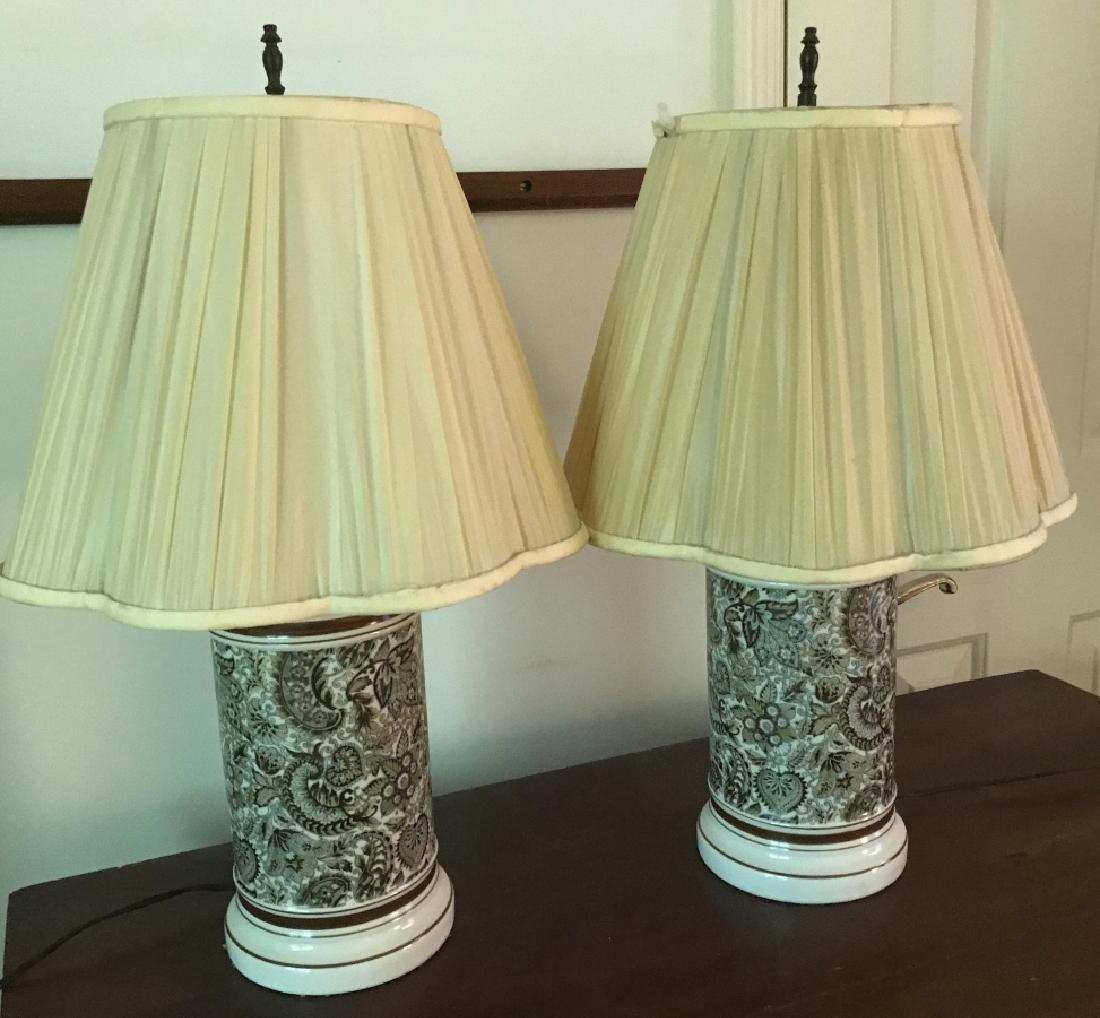 Pair of Paisley Pattern Porcelain Table Lamps (1 of 2)