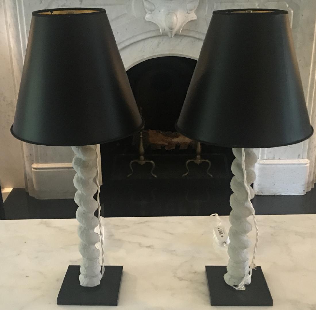 Pair Custom Modern Sculptural Table Lamps (1 of 7)