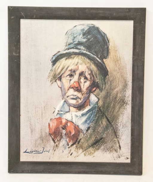 Cubist cubism Leighton Jones Canvas Print Sad Clown Framed
