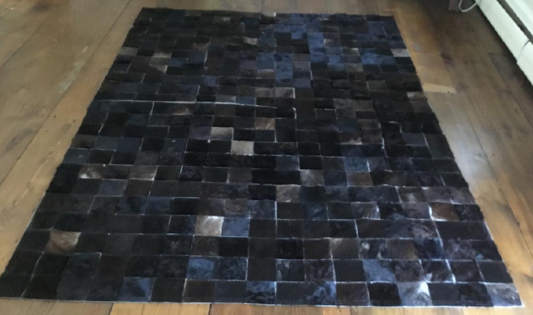 Contemporary Brown Fur Tiled Area Rug / Carpet (1 of 3)