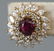 Estate 18kt Yellow Gold Ruby 2.5 Carat Diamond Earrings - 6
