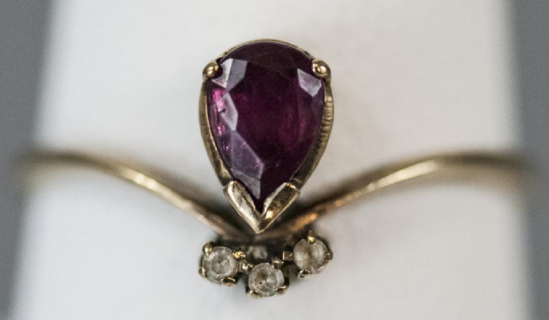 Estate 18kt Rose Gold Garnet & Diamond Ring (1 of 6)