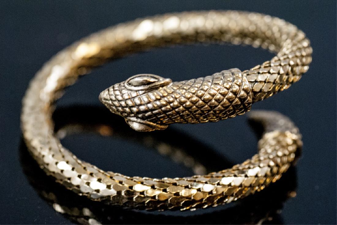 Whiting & Davis Style Coiled Snake Bracelet (1 of 6)