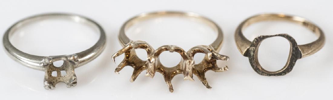 Three 14kt Yellow & White Gold Ring Settings (1 of 6)