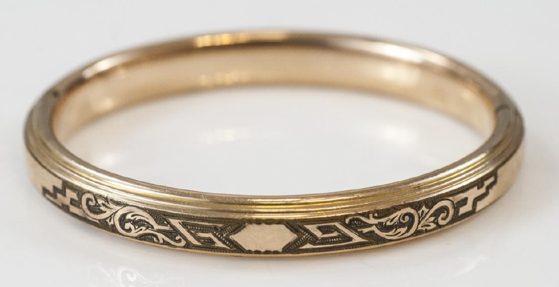 Antique 19th C Bliss Bros Co Gold Bangle Bracelet (1 of 7)