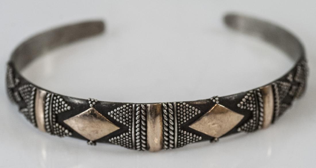 Vintage Sterling Silver Yellow Gold Cuff Bracelet (1 of 7)