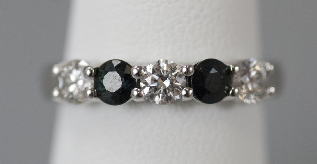 Estate 14kt White Gold Diamond & Sapphire Ring (1 of 8)