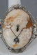Estate 14kt White Gold Diamond & Emerald Cameo - 2