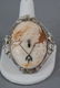 Estate 14kt White Gold Diamond & Emerald Cameo - 6