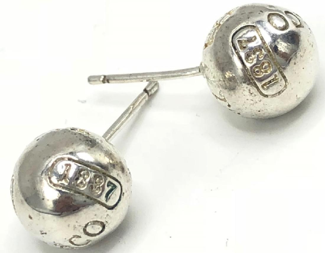 Tiffany Co Sterling Silver 1837 Ball Stud Earrings (1 of 3)