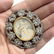 Georgian / Victorian Paste Mourning Pin W Portrait - 4