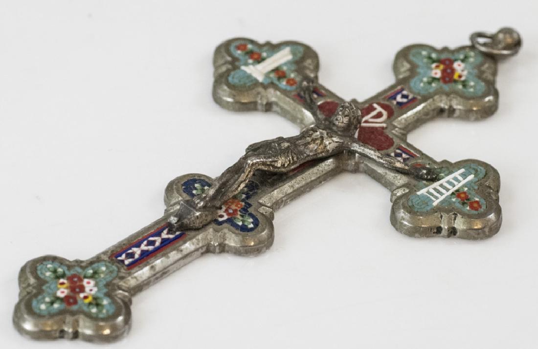 Large Italian Grand Tour Micro Mosaic Crucifix (1 of 6)