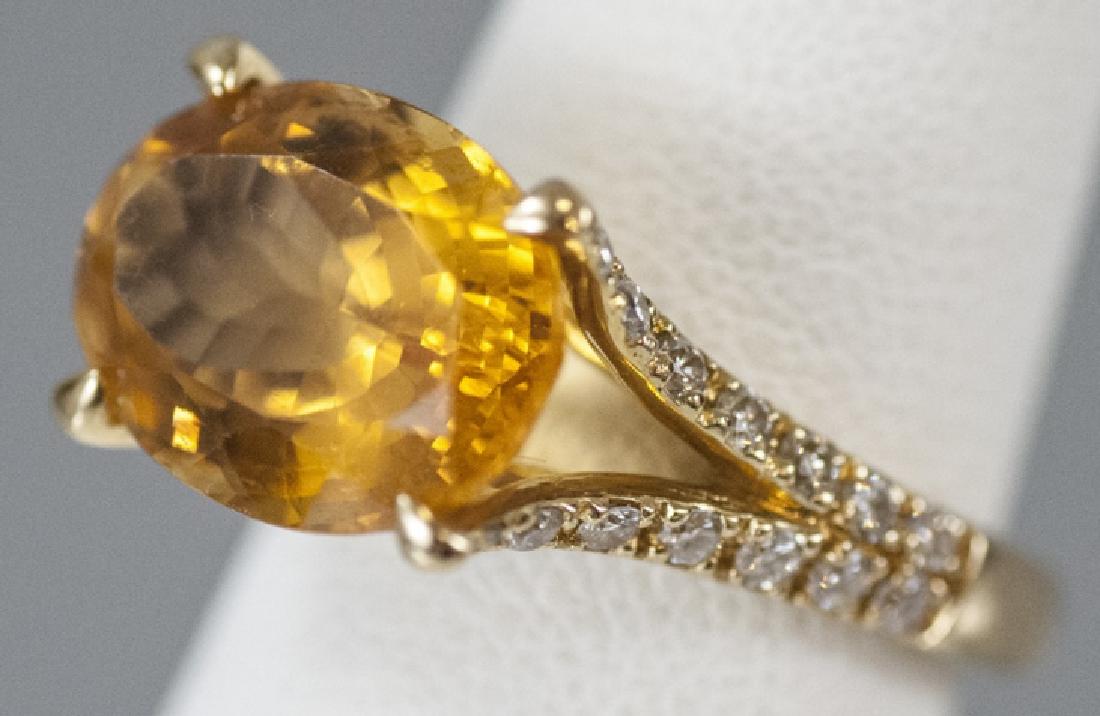 Estate 18kt Yellow Gold Diamond & Citrine Ring (1 of 6)
