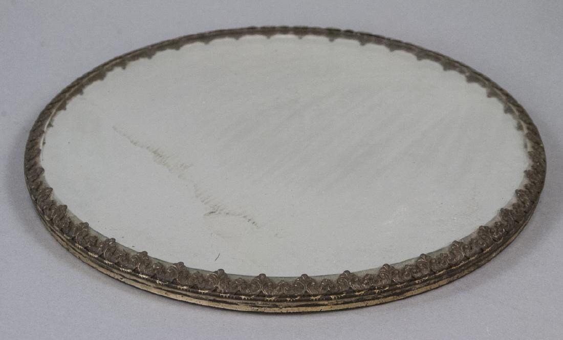 Antique Table Plateau w Beveled Glass Mirror (1 of 4)