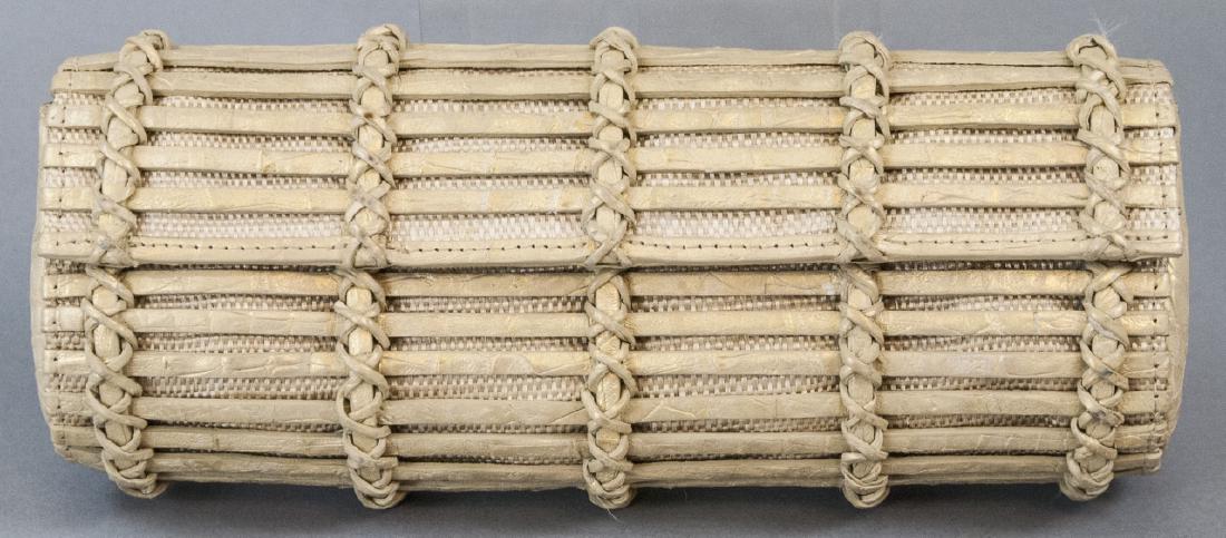 Nancy Gonzalez Metallic Woven Crocodile Clutch Bag (1 of 6)