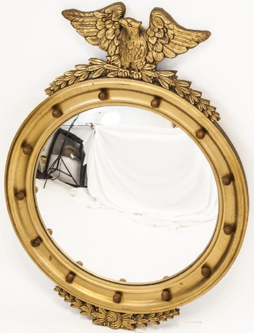 Federal Style Bulls Eye Carved Eagle Convex Mirror (1 of 5)