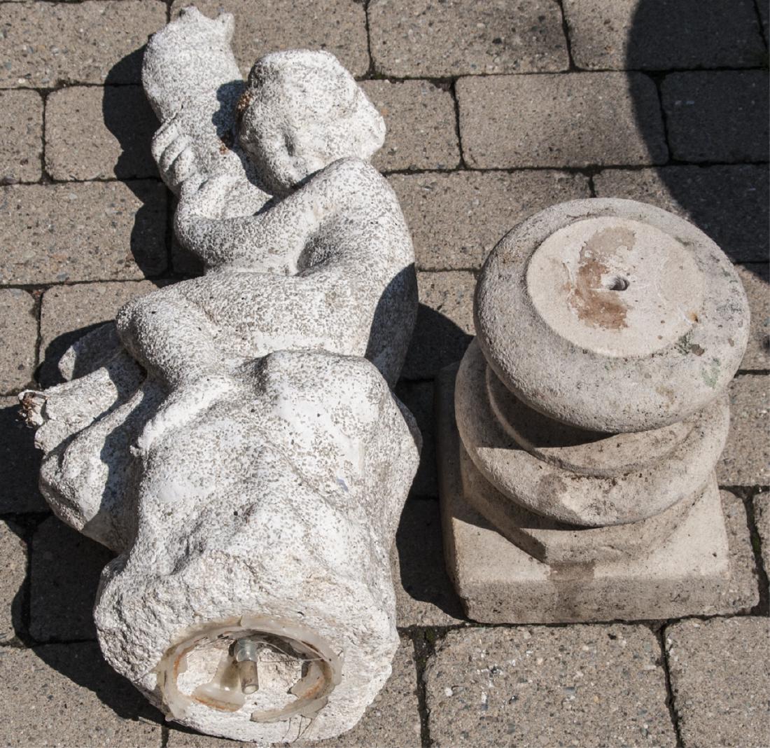 Vtg Composite Stone / Concrete Putti Fountain (1 of 4)