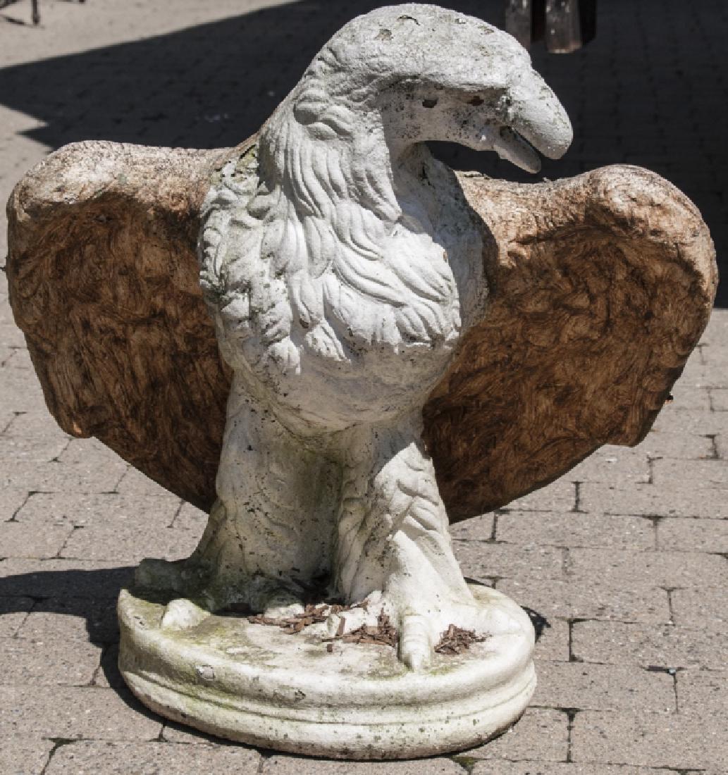 Antique Cast Stone Garden Statue of American Eagle (1 of 5)