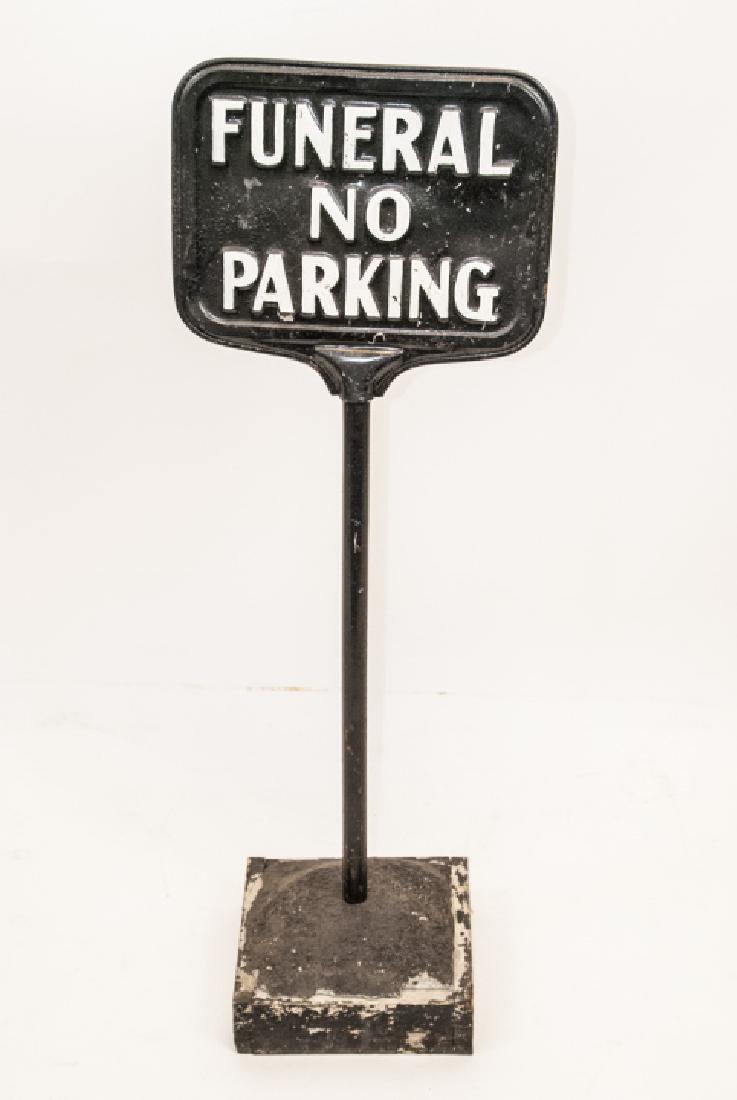 Antique Double Sided Funeral Parking Only Sign (1 of 4)