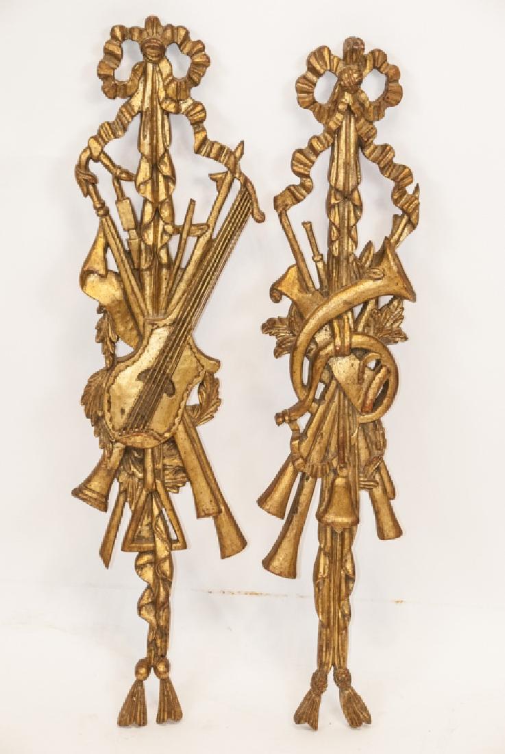 Pair Carved Wood Gilt Decorated French Wall Panels (1 of 7)