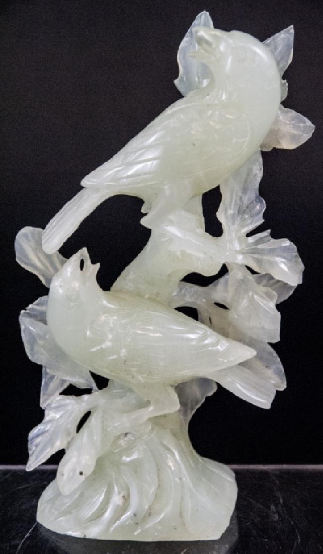 Chinese Hand Carved Jade Statue of Birds (1 of 5)