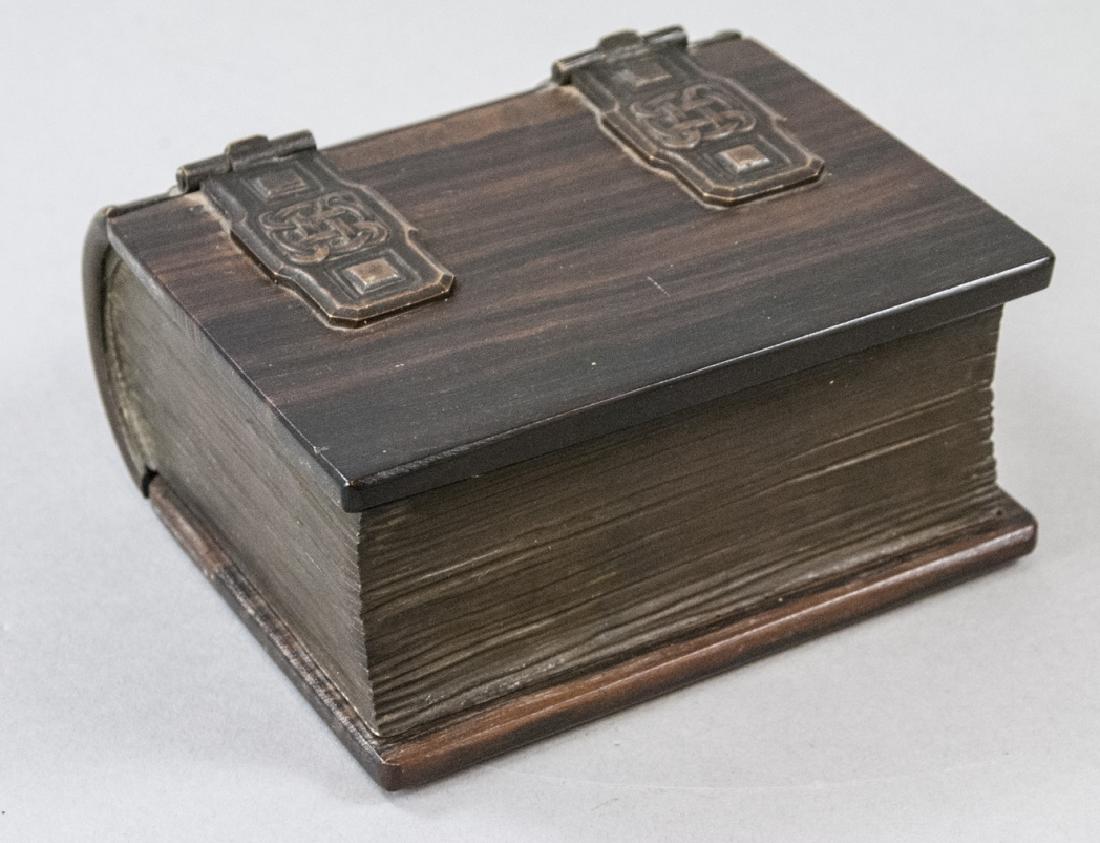 Antique Book Form Table Box in Hardwood & Bronze (1 of 4)