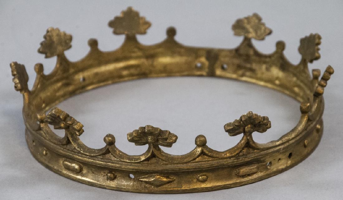 Antique 19th C Gilt Ormolu Crown (1 of 5)