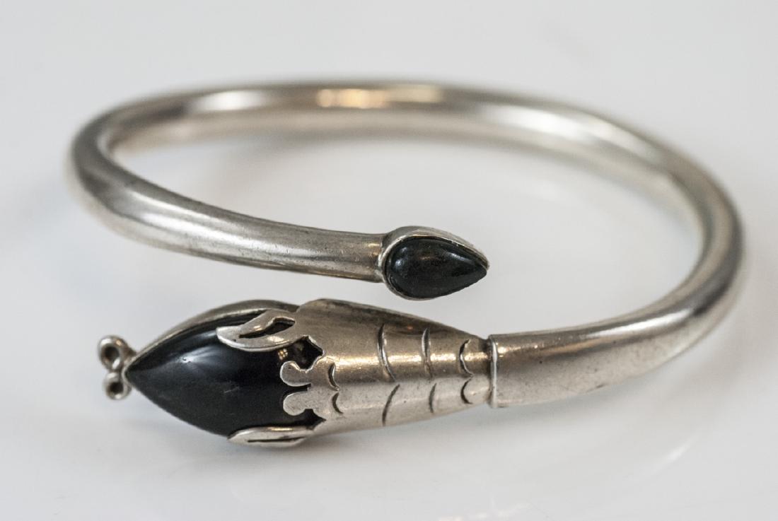 Estate Mexico Sterling Silver Coil Snake Bracelet (1 of 4)