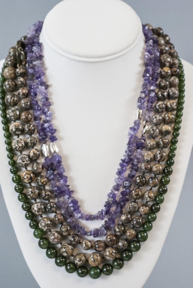 Estate Jade, Amethyst & Agate Necklace Strands (1 of 5)