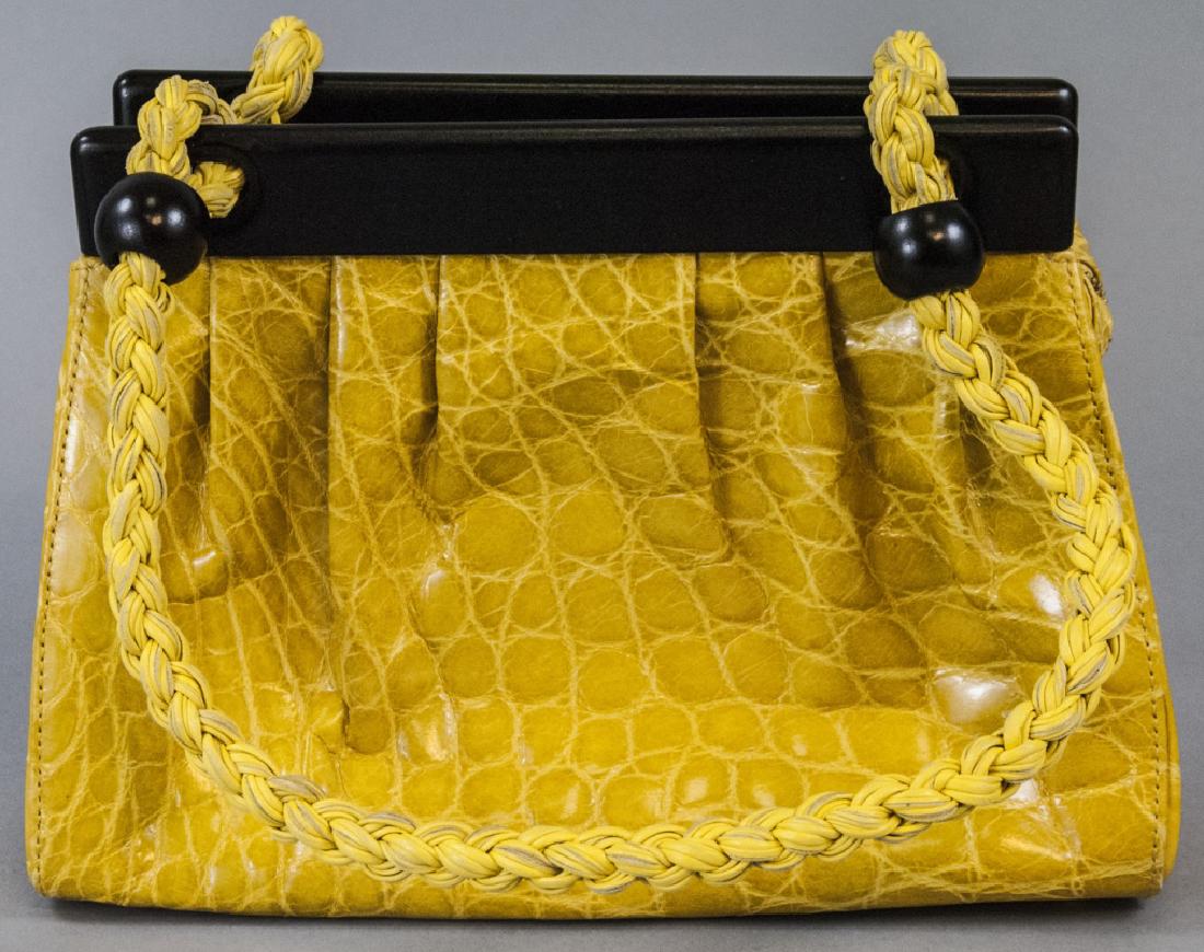 Suarez Italian Yellow Alligator Handbag / Purse (1 of 7)