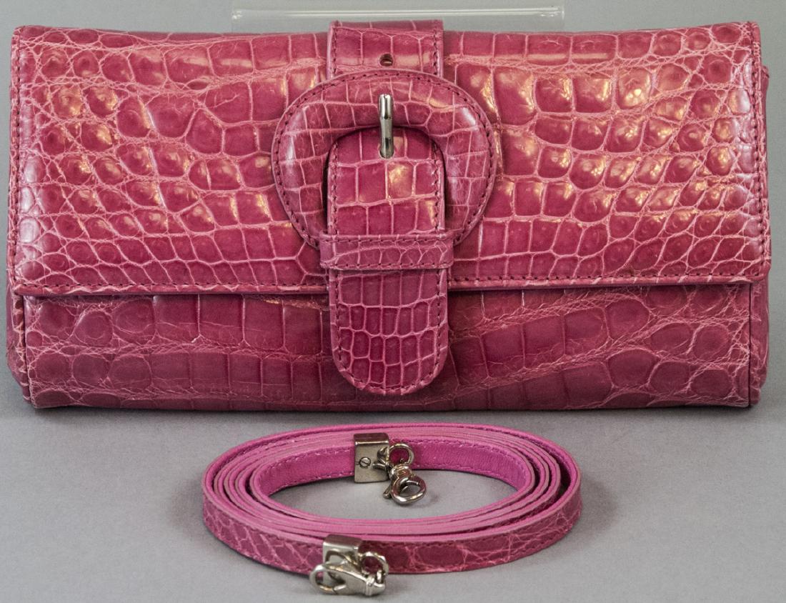 Suarez Italian Pink Crocodile Clutch Bag / Purse (1 of 3)