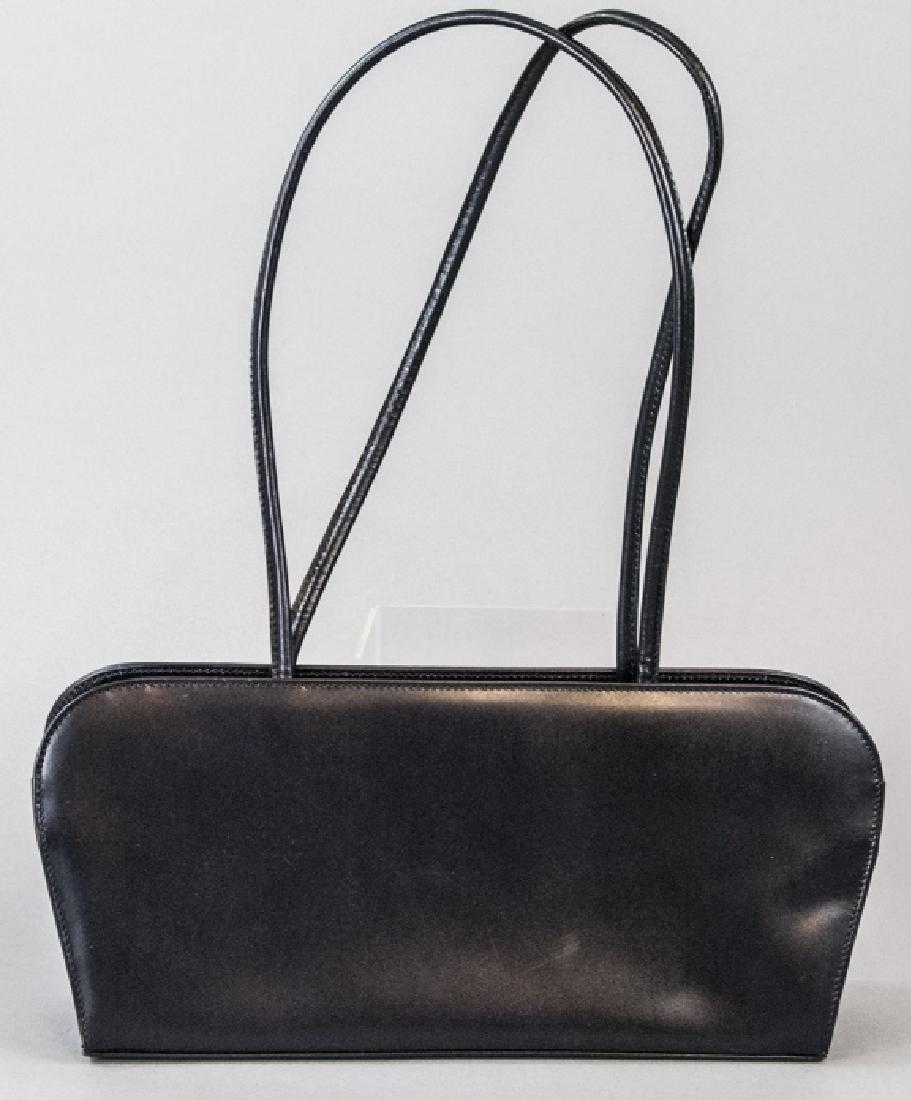 Vtg Walter Steiger Navy Leather Handbag / Purse (1 of 4)