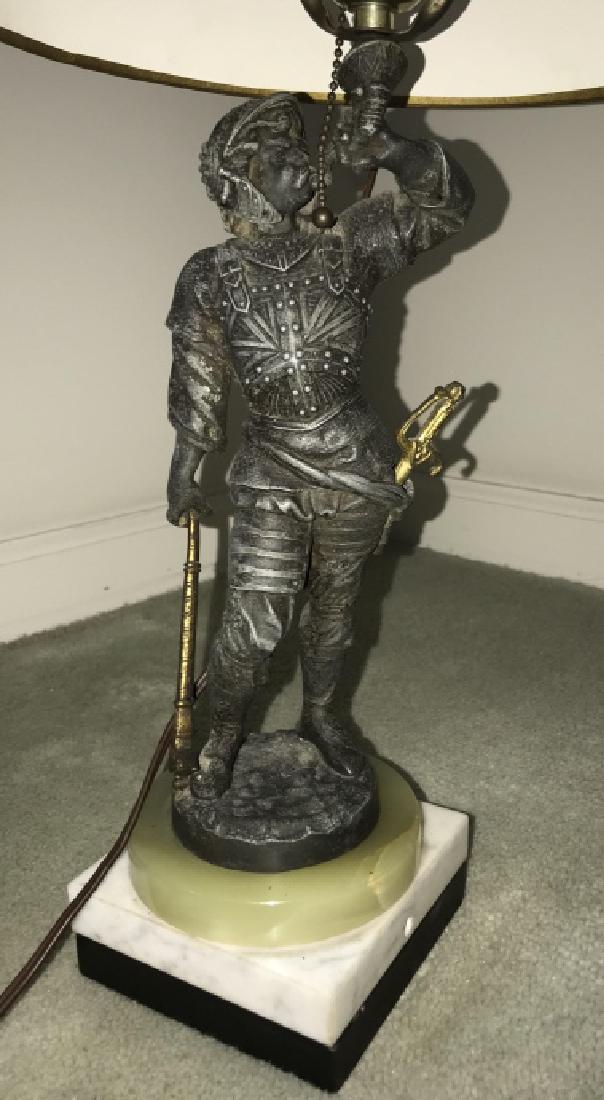 Antique Figural Table Lamp of a Soldier w Sword (1 of 4)