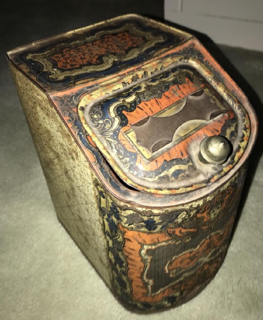 Large Antique 19th C Lithograph Tin Canister Box (1 of 2)