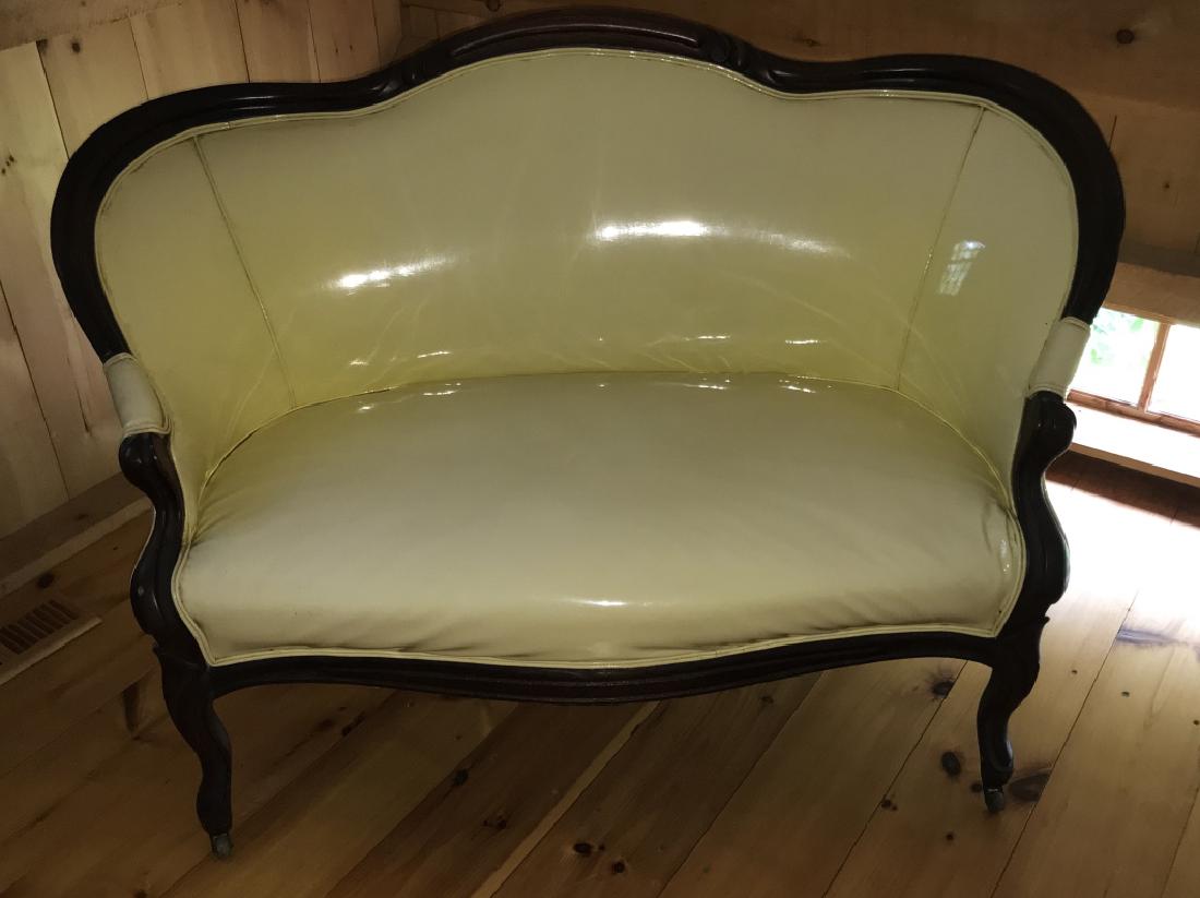 Antique 19th C Victorian Curved Back Settee / Sofa (1 of 3)
