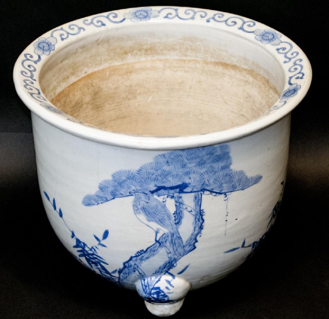 Lrge Blue + White Chinese Porcelain Footed Planter (1 of 5)