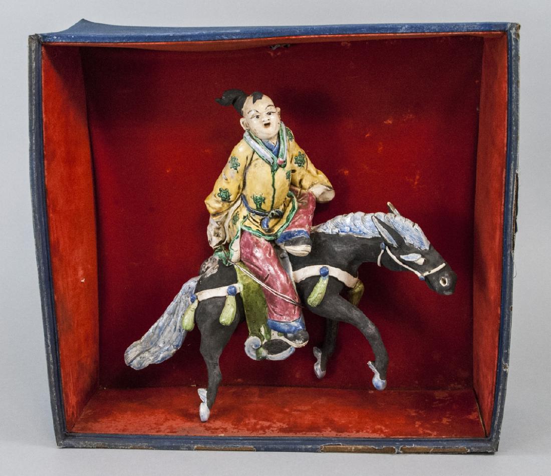 Vintage Chinese  "Mud Man" Warrior Statue on Horse (1 of 8)