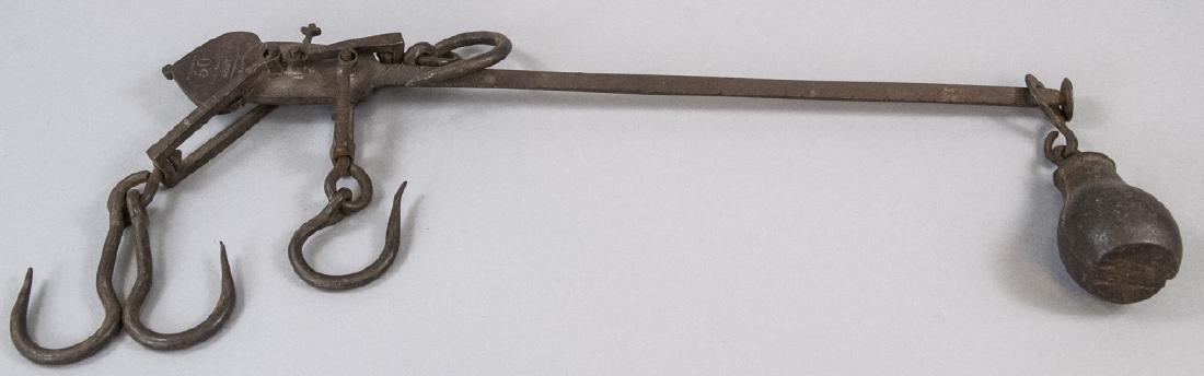 Antique Wrought Iron Roman Beam Scale: Antique Wrought Iron Roman Beam Scale. 19 inches x 8 inches