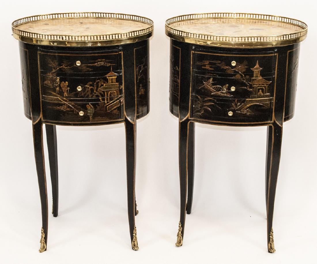 Pair Regency Style Chinoiserie Lacquer Side Tables (1 of 10)