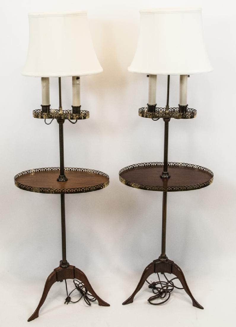 Pair Mid C Traditional Style Standing Floor Lamps (1 of 8)