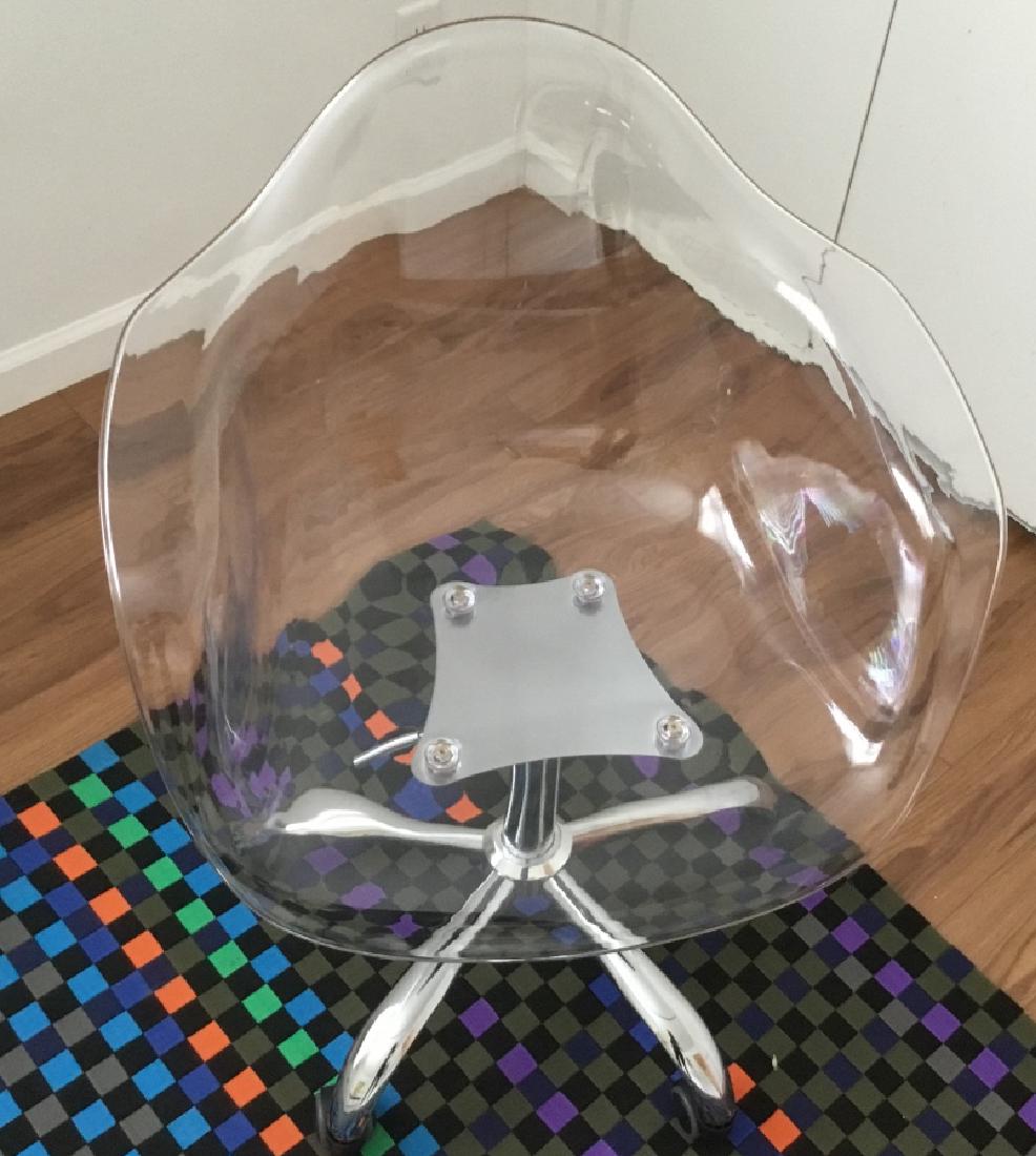 Modern Style Acrylic & Chrome Scoop Desk Chair (1 of 4)
