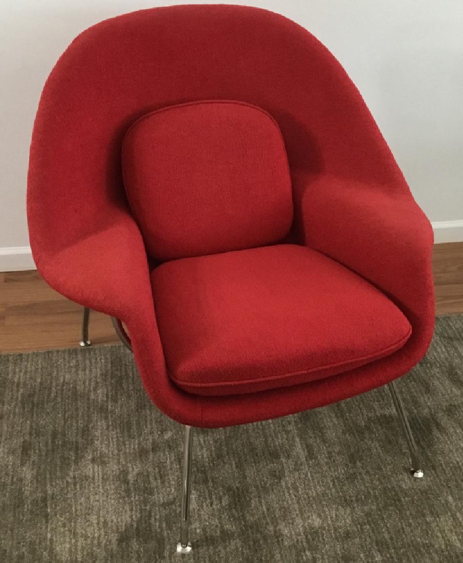Mid C Modern Style Red Upholstered Arm Chair (1 of 5)