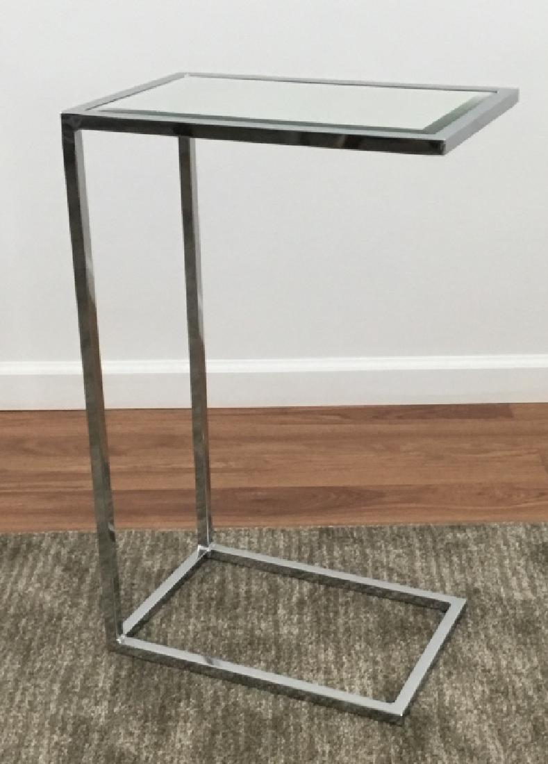Modern / Contemporary Chrome Glass Top Side Table (1 of 3)