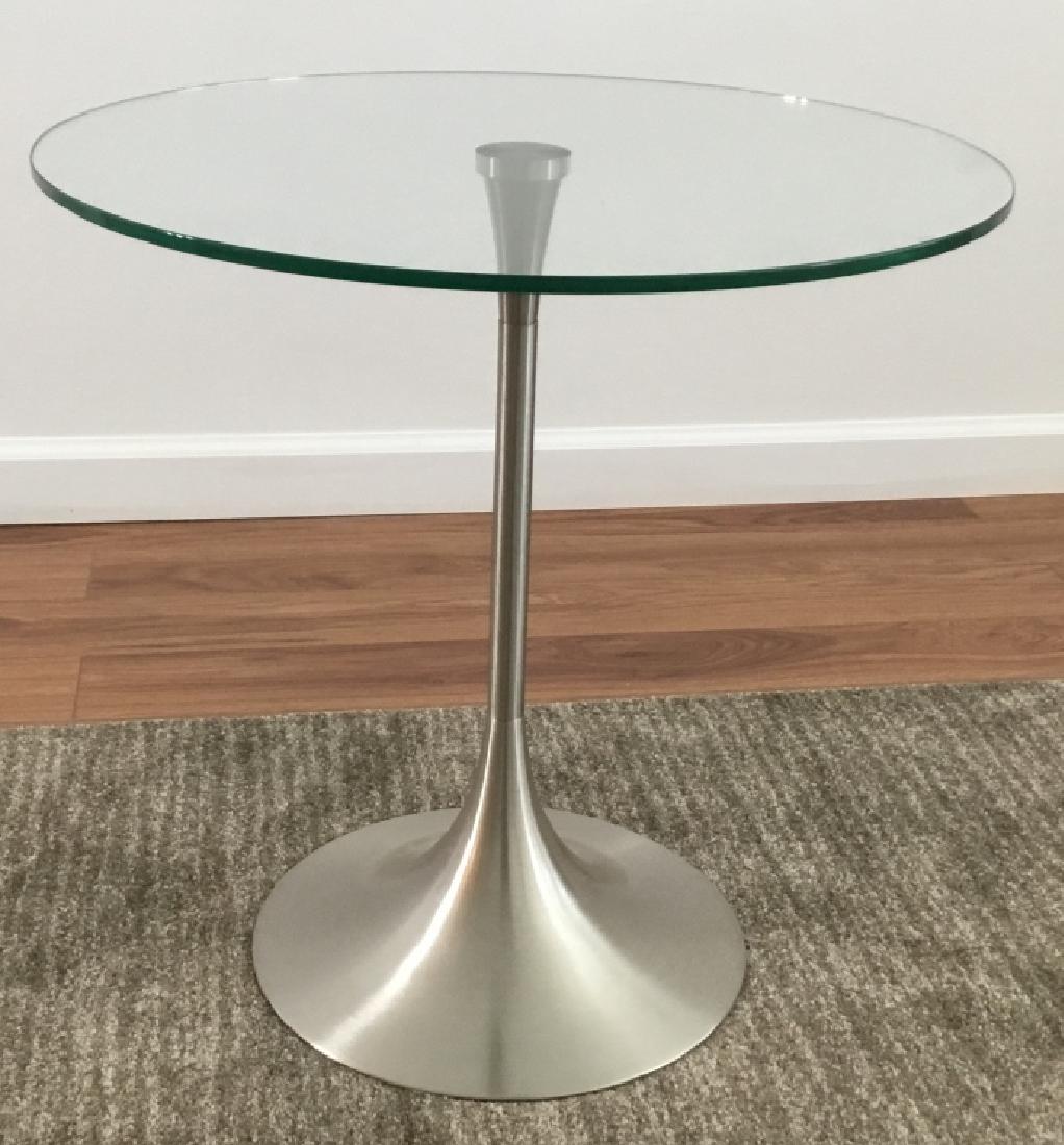 Modern Chrome & Glass Knoll Style Tulip Table (1 of 3)