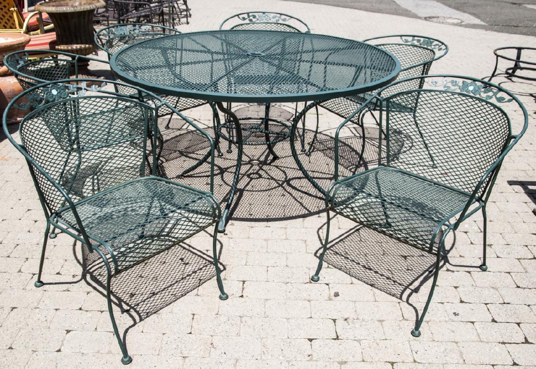 Mid Century Wrought Iron + Tole Outdoor Set (1 of 6)