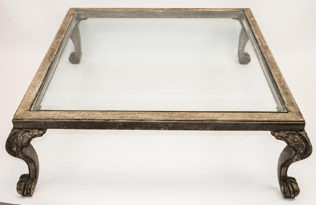 Cabriole Leg Carved Coffee Table Base W Glass Top (1 of 5)