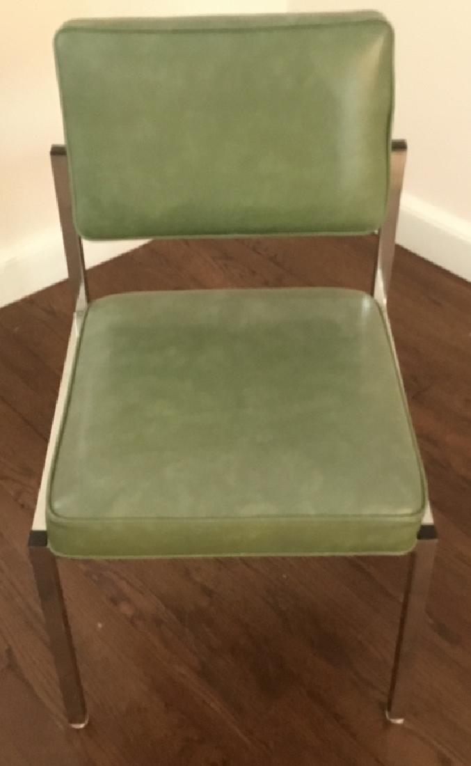 Mid C Modern Style Green Leather Side Chair (1 of 3)